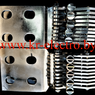 Контакт АВМ с переходной шиной для выкатных выключателей (медь М1, серебрение 8 мкм) Контакт АВМ с переходной шиной для выкатных выключателей (медь М1, серебрение 8 мкм)